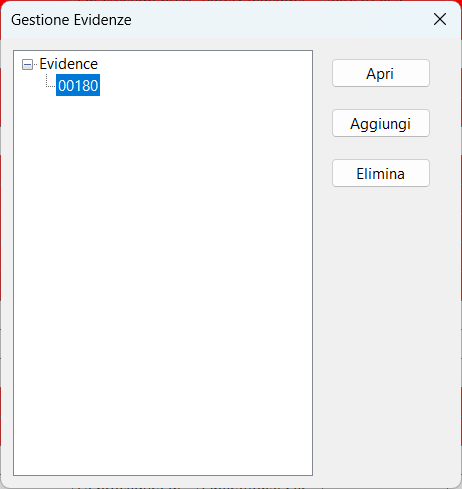 Gestione delle evidenze collegate ai rilievi