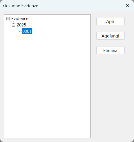 Gestione delle evidenze collegate ai rilievi