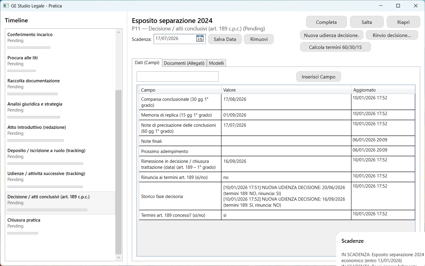 Decisione e calcolo termini 60-30-15