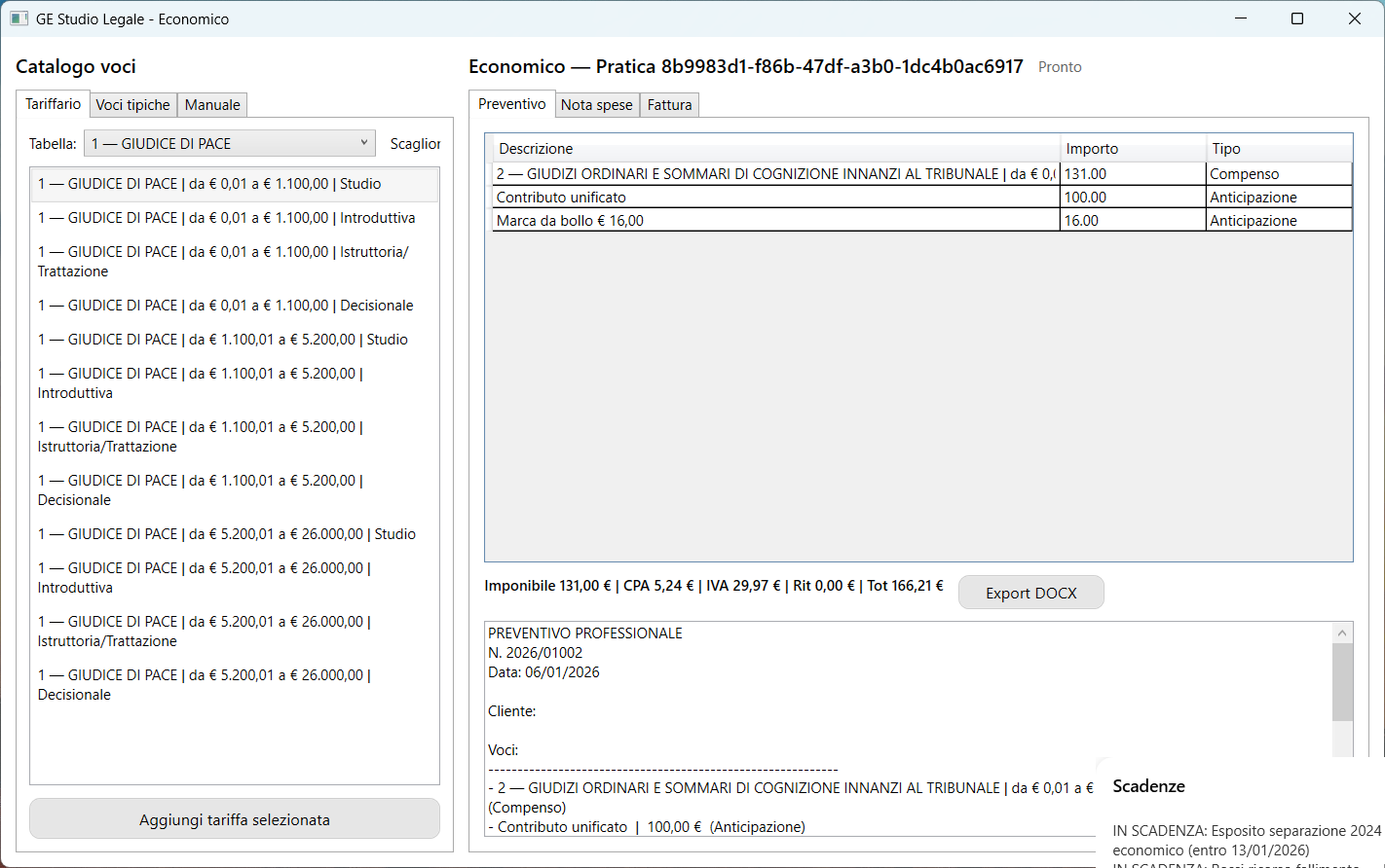 Economico: preventivo e catalogo voci